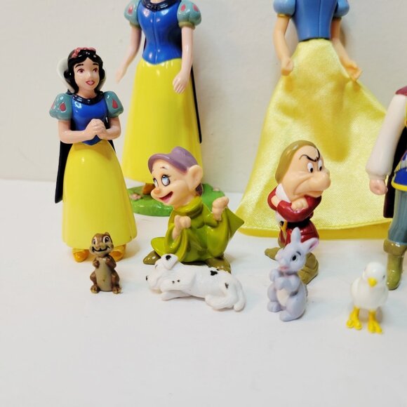 13 Snow White 7 Dwarfs Dopey Grumpy Forest Animals Prince Charming Cake Toppers - Picture 2 of 8